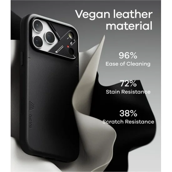 AULUMU A17 Vegan Leather Case for iPhone 17 Pro Max - Black